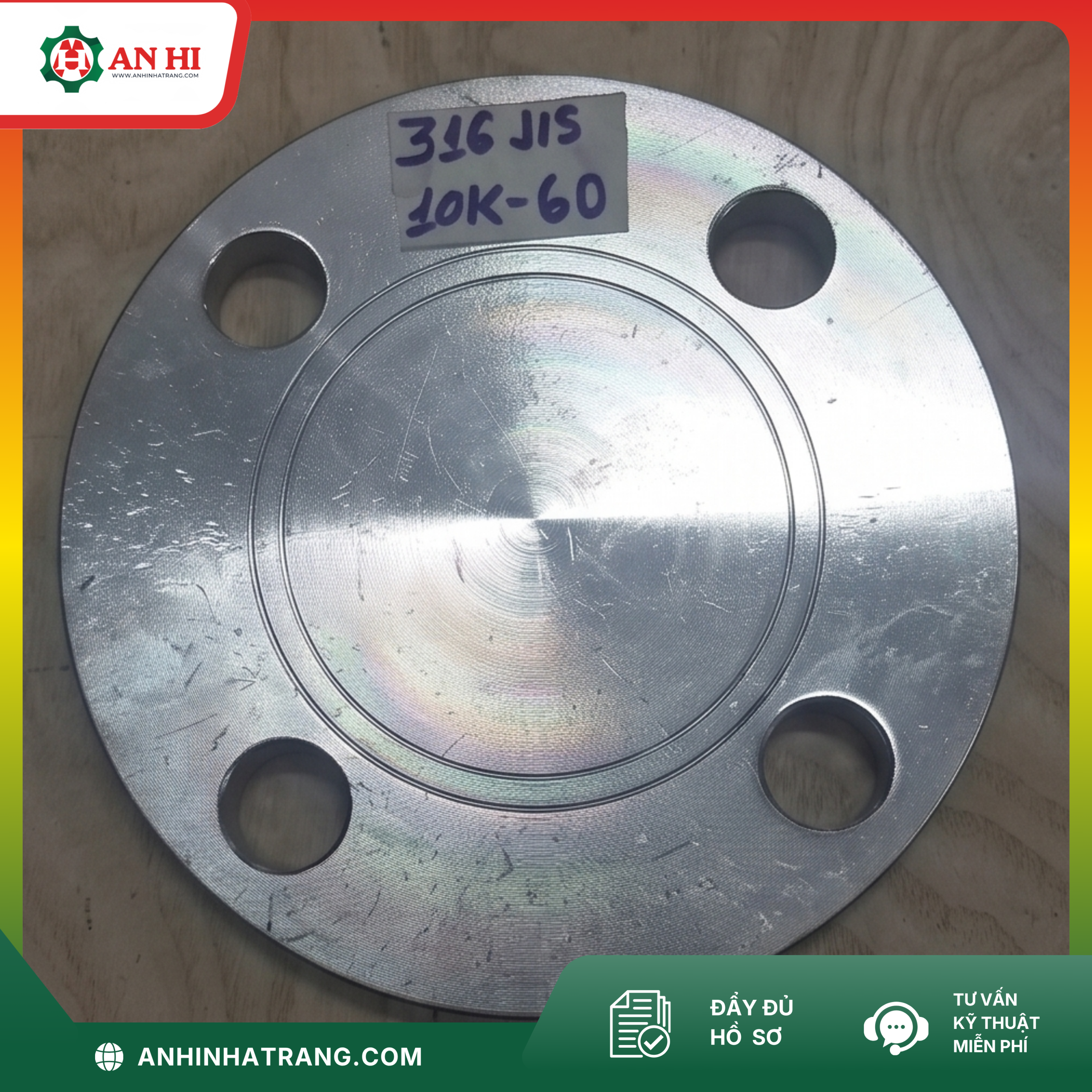 MẶT BÍCH MÙ INOX 316 JIS 10K PHI 60