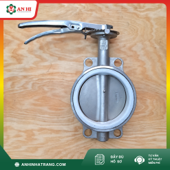 VAN BƯỚM TAY GẠT KOREA, DN150 (THÂN VÀ ĐĨA INOX, RON TEFLON)
