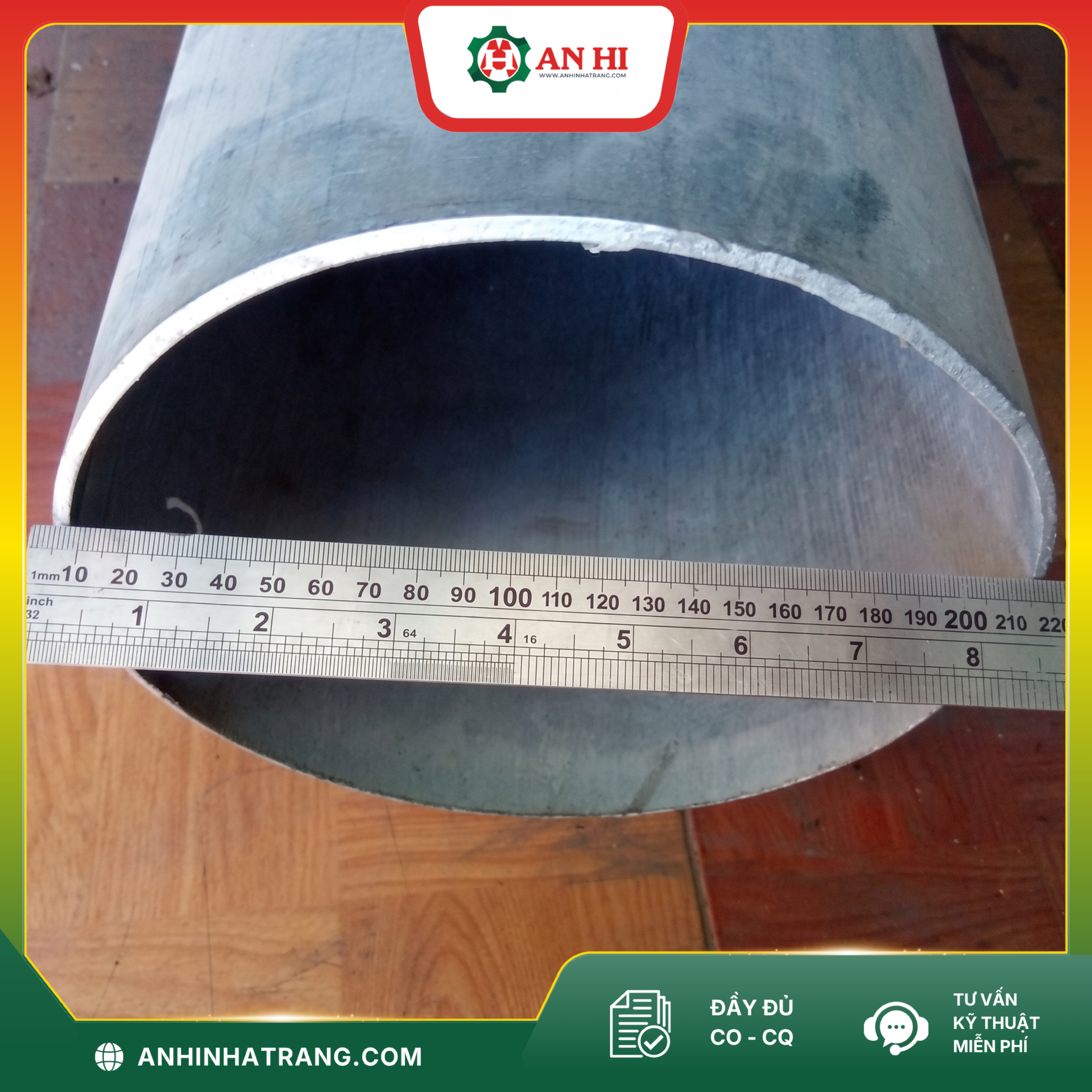 ỐNG KẼM PHI 219 DÀY 3,96MM DÀI 6 MÉT (126KG_CÂY)