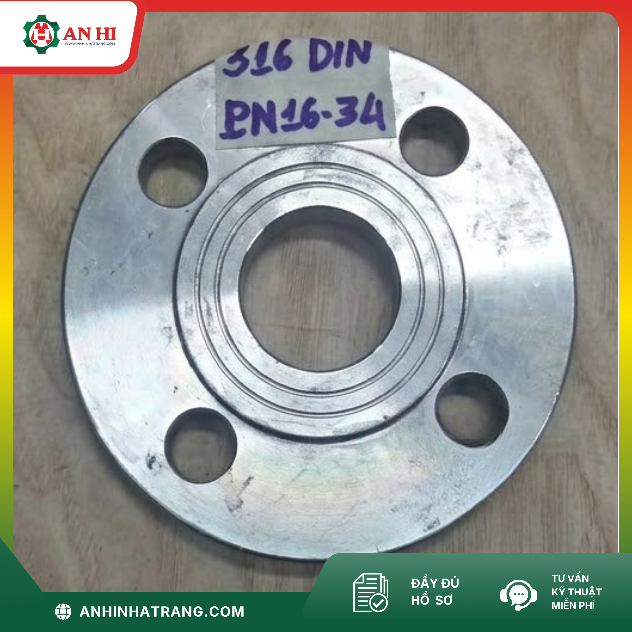 MẶT BÍCH INOX 316 DIN PN16 PHI 42